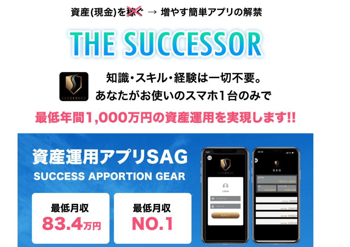 サクセサー（THE SUCCESSOR）・天野健志（あまのたけし）は投資アプリ詐欺か！？登録して内容を徹底検証しました！