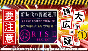 ライズプロジェクト（RISE PROJECT）・藤原茜（ふじわらあかね）は悪質副業！？稼げないシステムの高額販売が目的！ビジネスの実態を登録して調査！